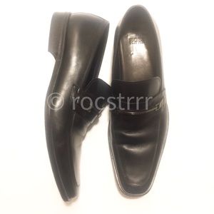 Hugo Boss Leather Horse Bit Loafer Slip On Shoes